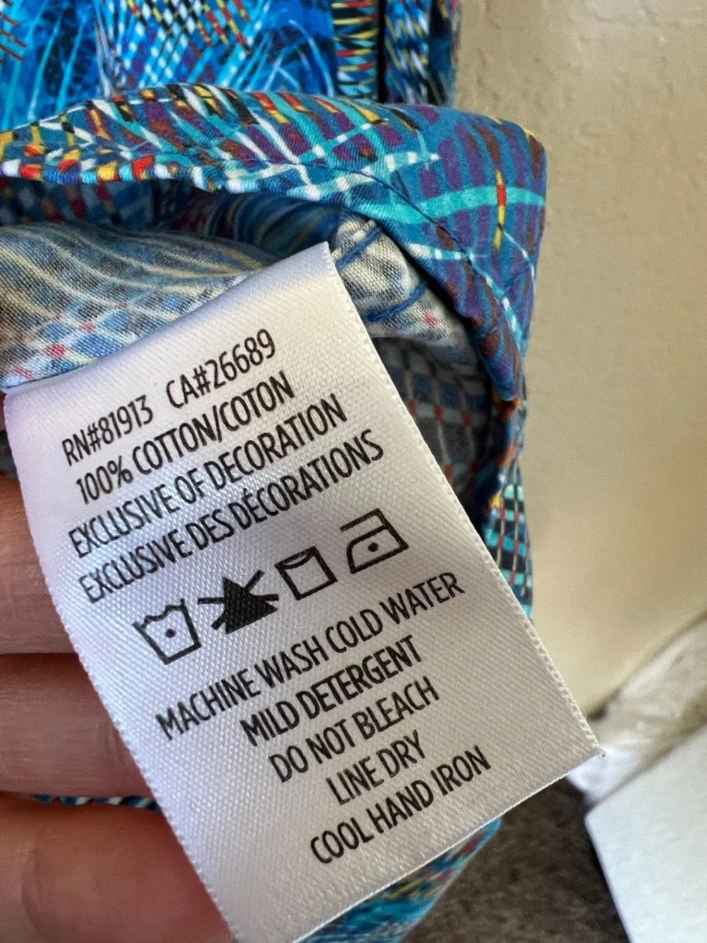 Robert Graham blue abstract geometric button down long sleeve shirt - Picture 7 of 11